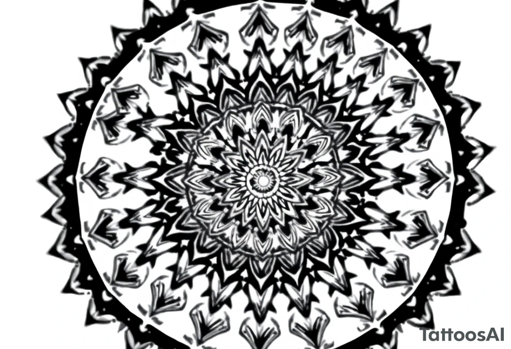 long mandala with ancient rhyme tattoo idea