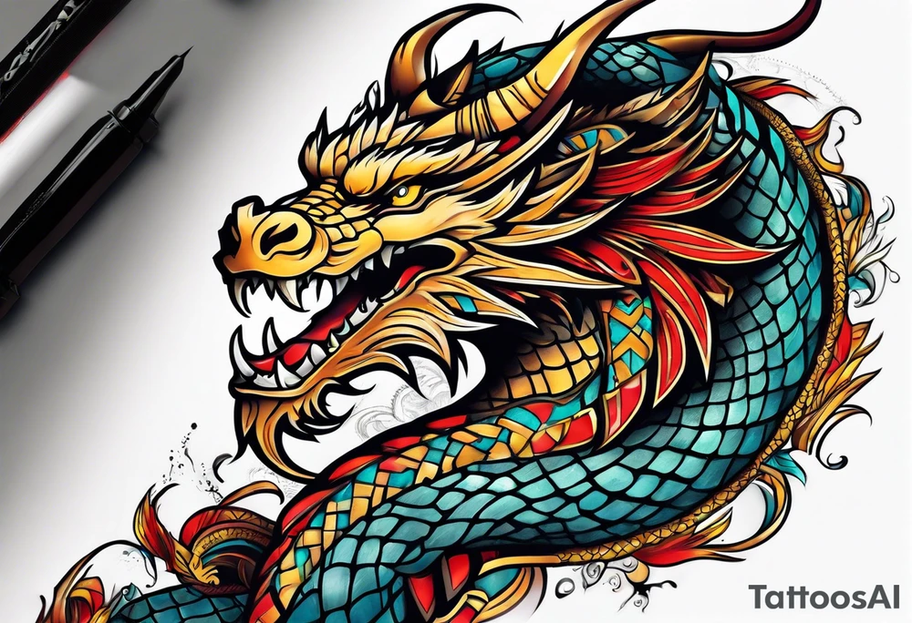 Dragon leg tattoo tattoo idea