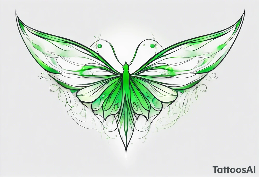 Green fairy wings tattoo idea