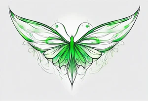 Green fairy wings tattoo idea