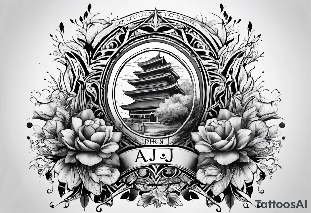 Rebirth, initials aj, pj tattoo idea