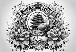 Rebirth, initials aj, pj tattoo idea