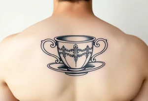 Antique tea cup tattoo idea