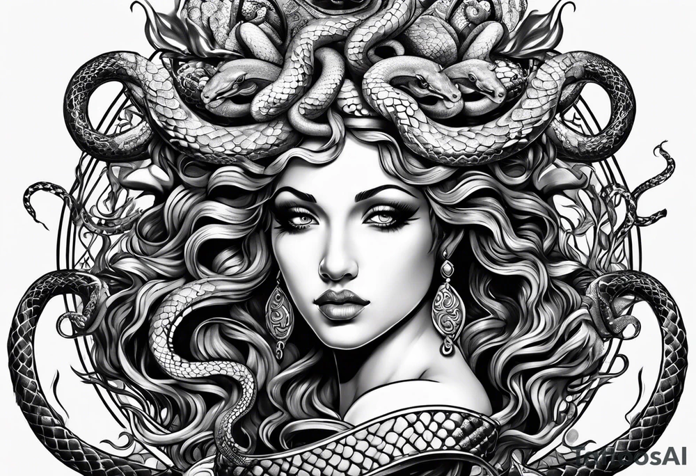 Medusa with snakes tattoo idea