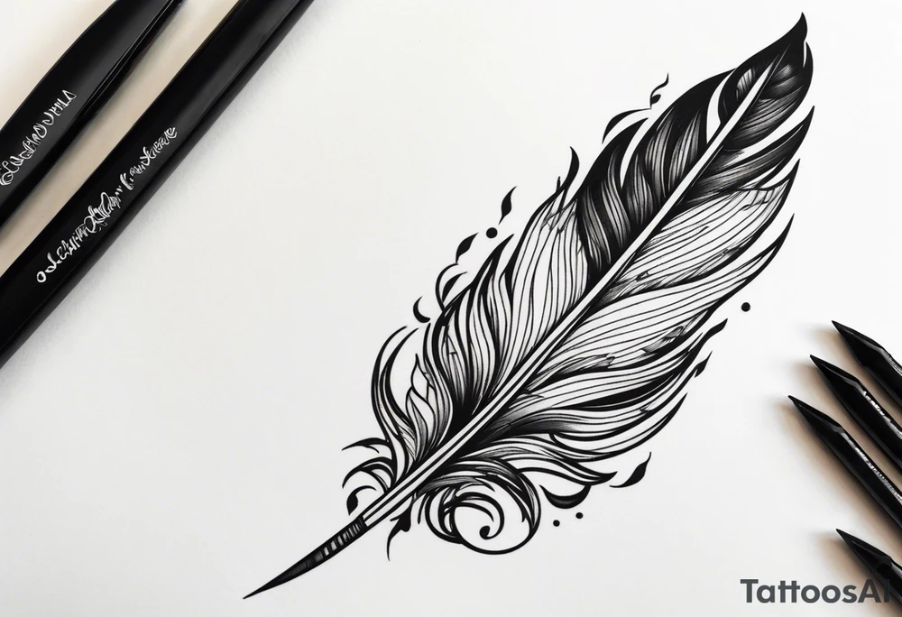 Detailed Quill Pen tattoo idea