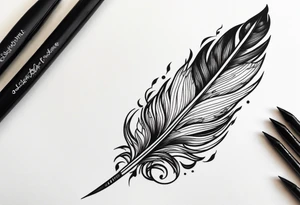 Detailed Quill Pen tattoo idea