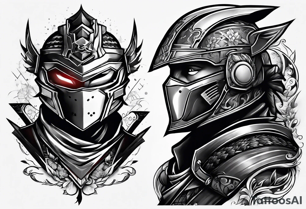 Robot ninja warrior tattoo idea