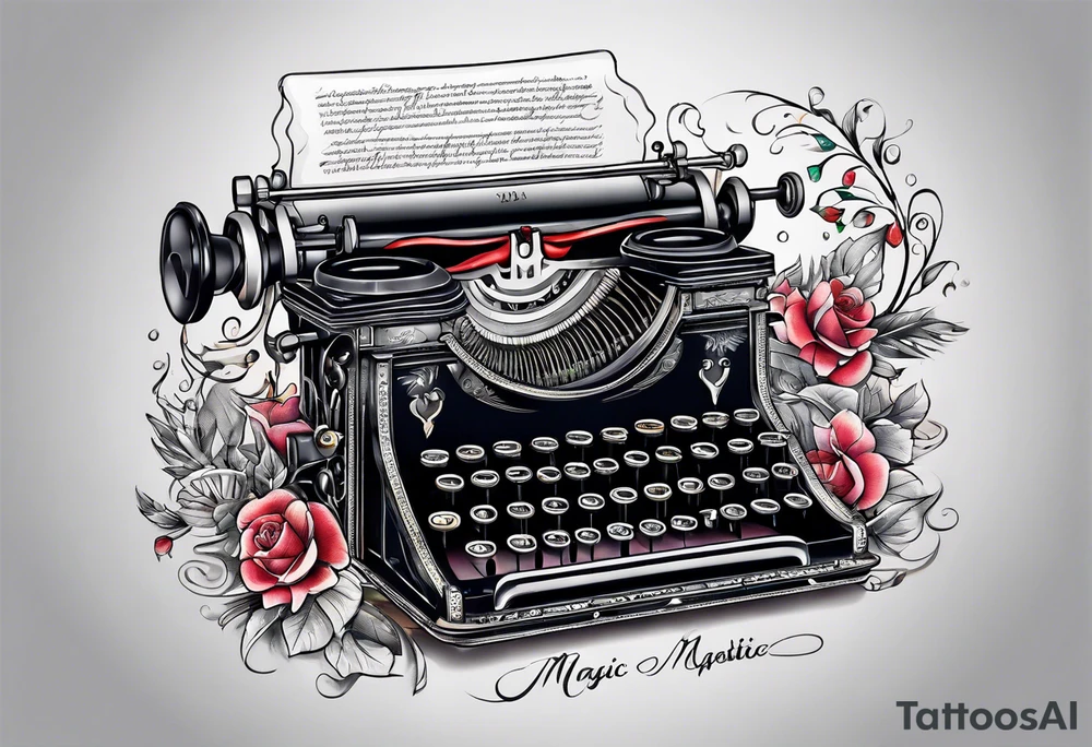 magic typewriter tattoo idea