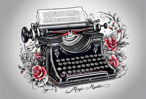 magic typewriter tattoo idea