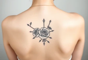 roses, diamonds on chains, stars tattoo idea