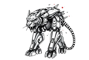 A giant mech gundam tiger tattoo idea