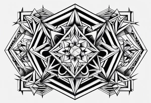 6 sided 3D geometry tattoo idea