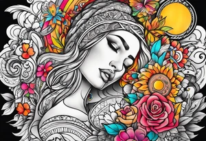Family half sleeve tattoo idea