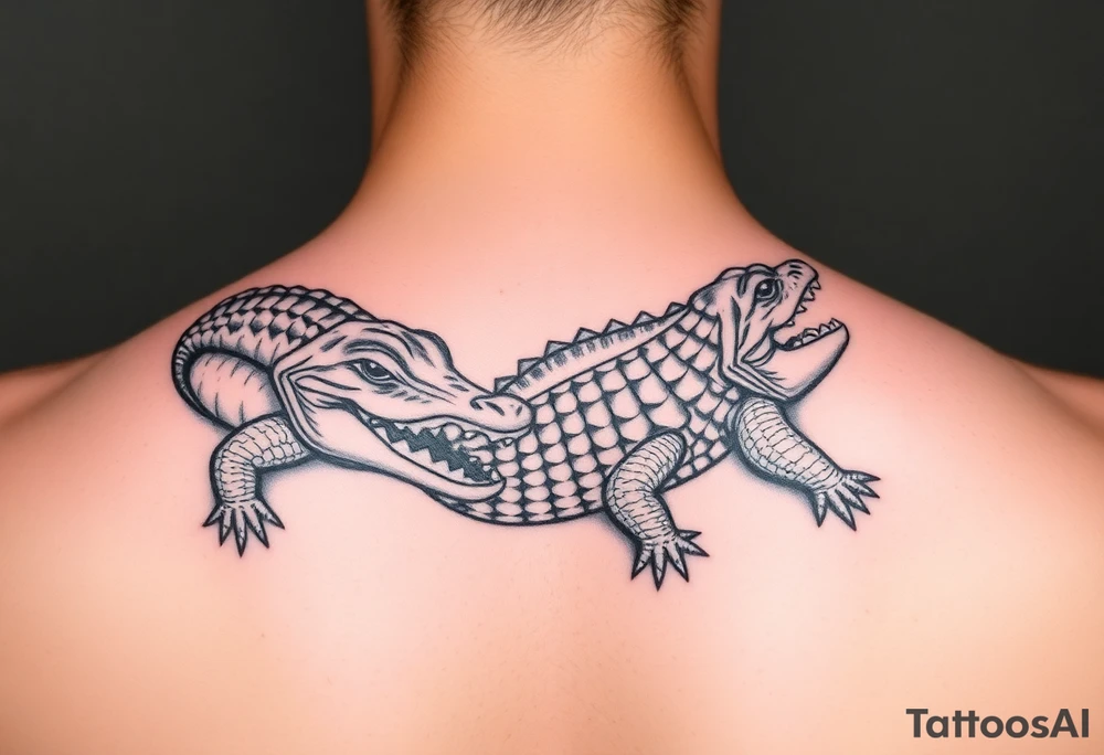 Mardi gras alligators tattoo idea