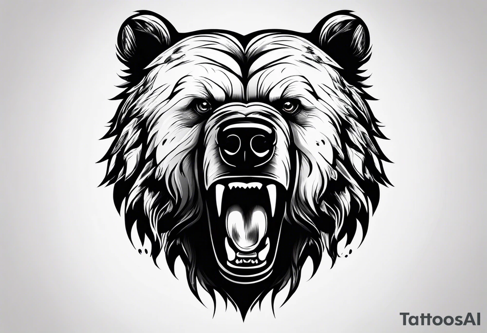 angry bear tattoo idea