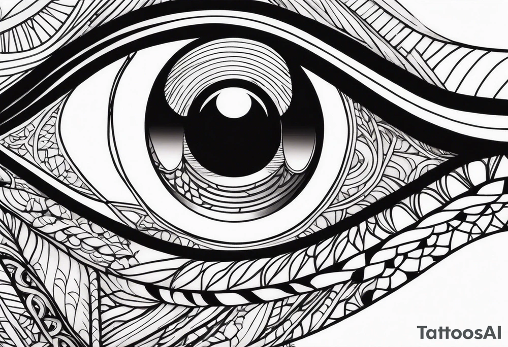 Side view of a Snake eye with copper iris tattoo idea