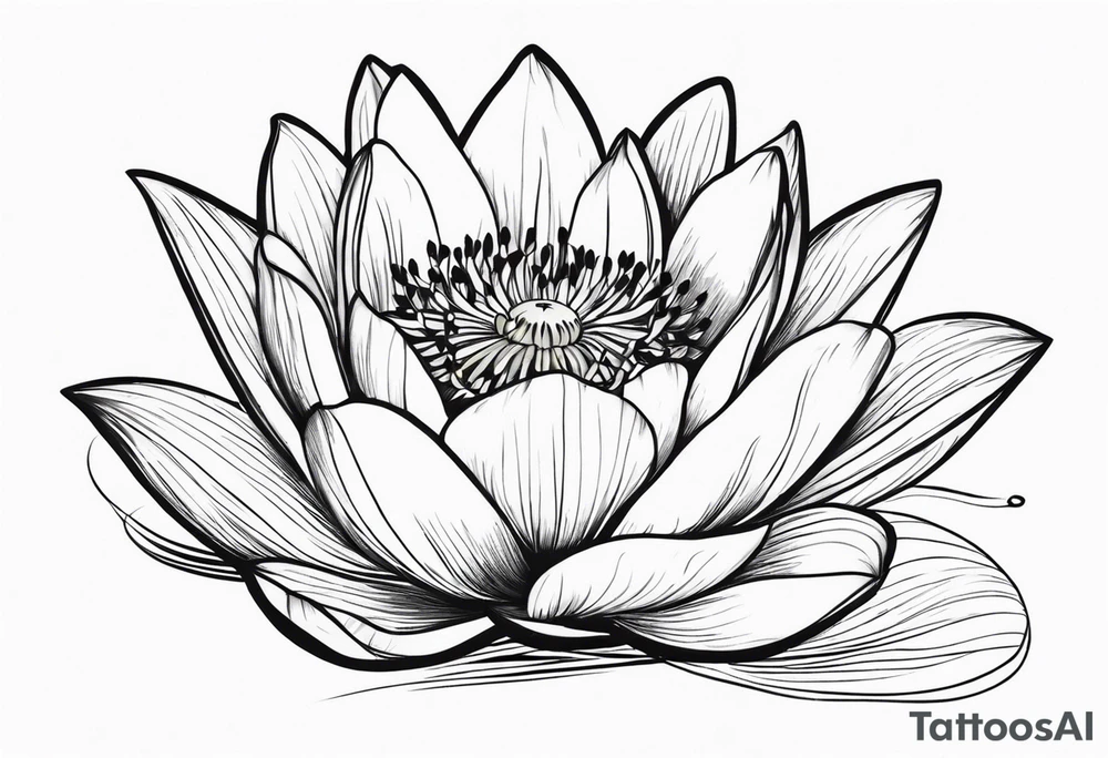 a tattoo with a waterlily and a gladiolus with two surnames tattoo idea