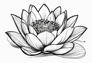 a tattoo with a waterlily and a gladiolus with two surnames tattoo idea