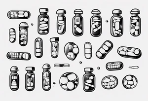 pills addiction tattoo idea