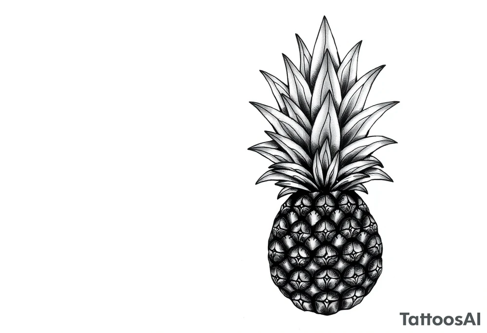 pineapple with diamonds and magestic, crown, vagina, anus, pubic tattoo idea