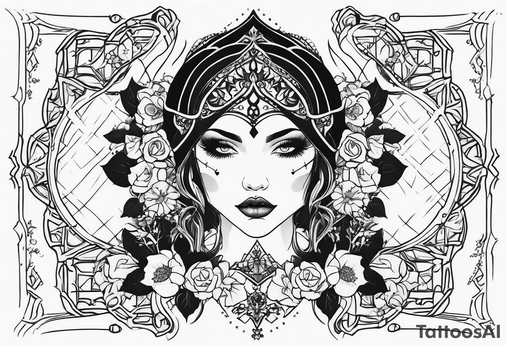 Gothic female style tattoo idea