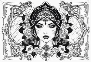 Gothic female style tattoo idea