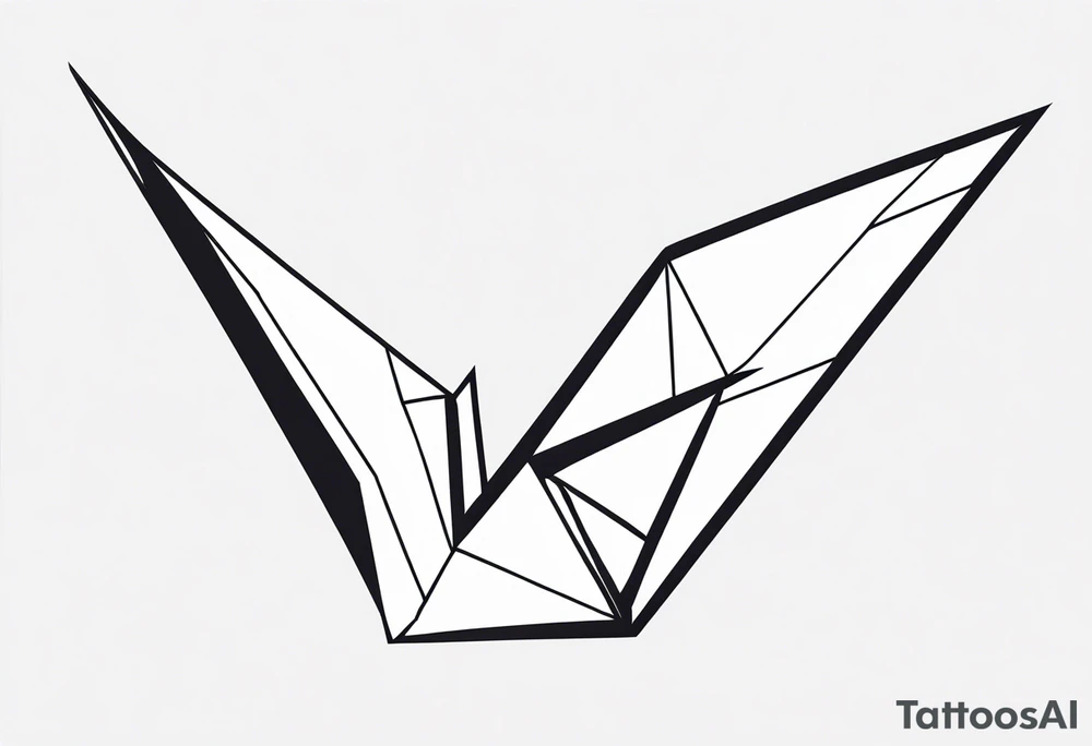 Origami Crane with Torn Edges tattoo idea