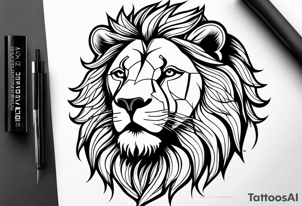 Lion head tattoo idea