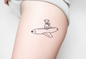 two dogs on an airplane tattoo idea