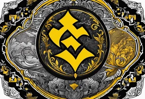 Wu-Tang label but instead of it, saying Wu-Tang  write, down by Law tattoo idea