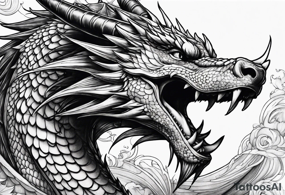 roaring dragons tattoo idea