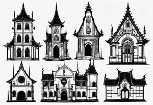 Gothic building tattoo idea
