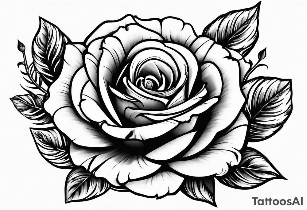 roses on fire tattoo idea