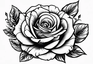 roses on fire tattoo idea