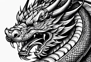 give me an asian gangster style tattoo with a dragon for my back tattoo idea