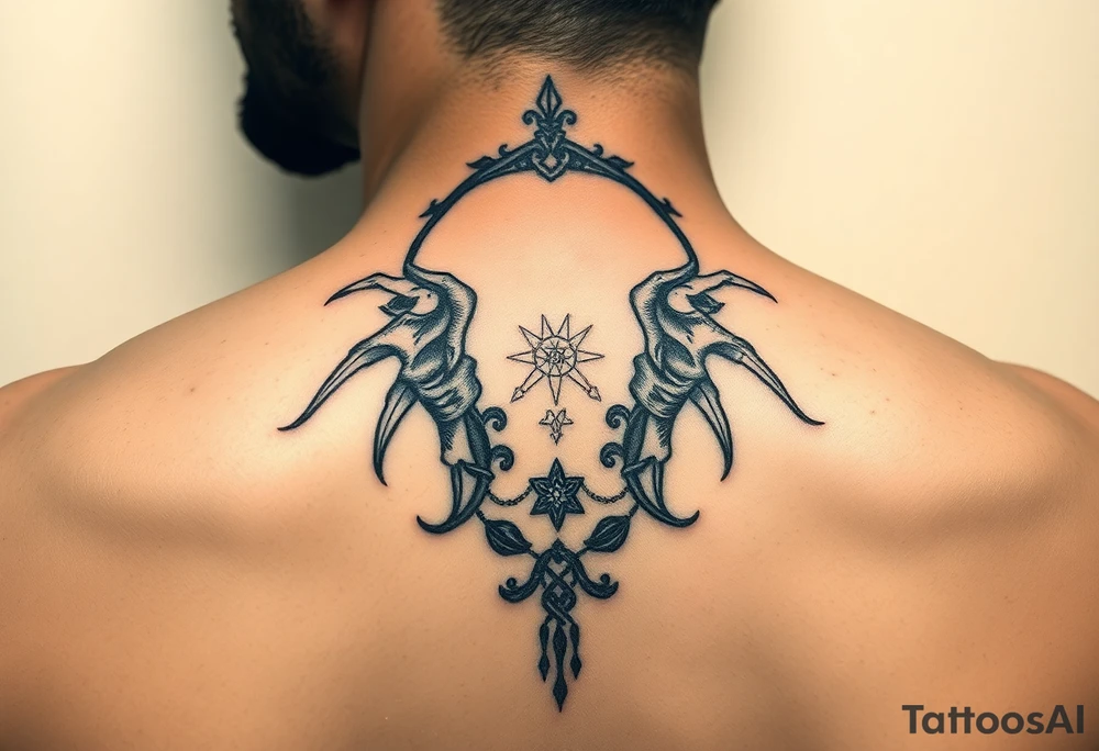 Aquarius theme mysterious elegant and feminine small tattoo idea