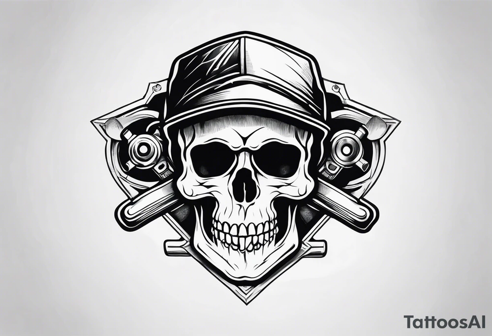Mechanic skull tattoo idea