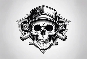 Mechanic skull tattoo idea