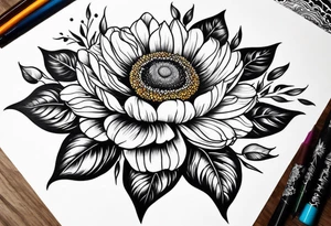 Galaxy with an Indian blanket flower tattoo idea