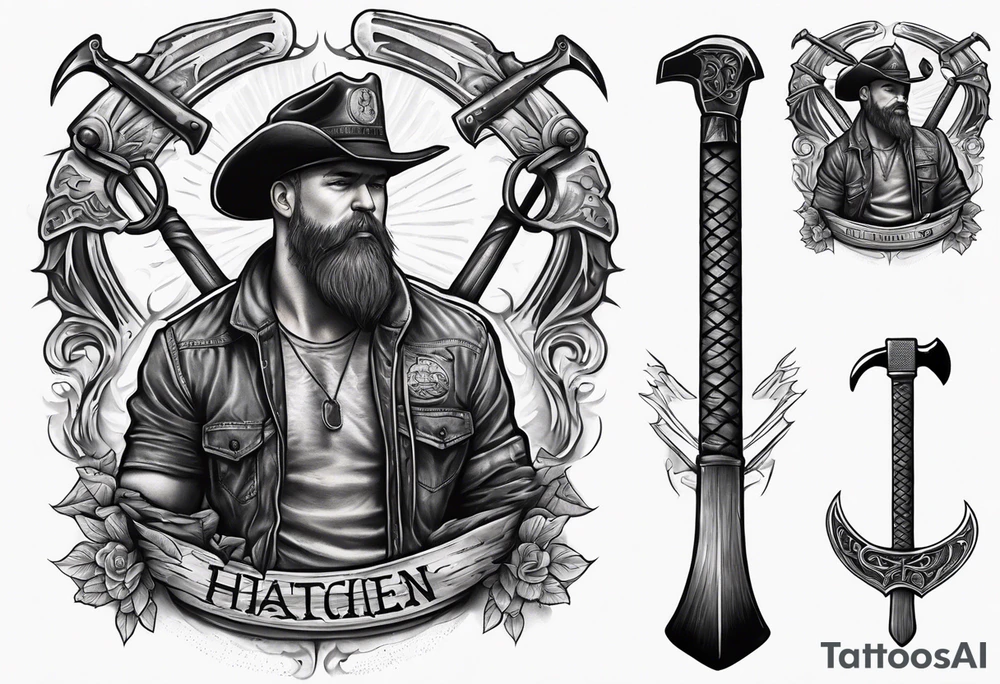 A forearm tattoo that includes a halligan bar and flathead axe tattoo idea
