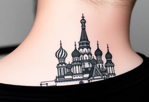 The Kremlin or St. Basil's Cathedral scene tattoo idea