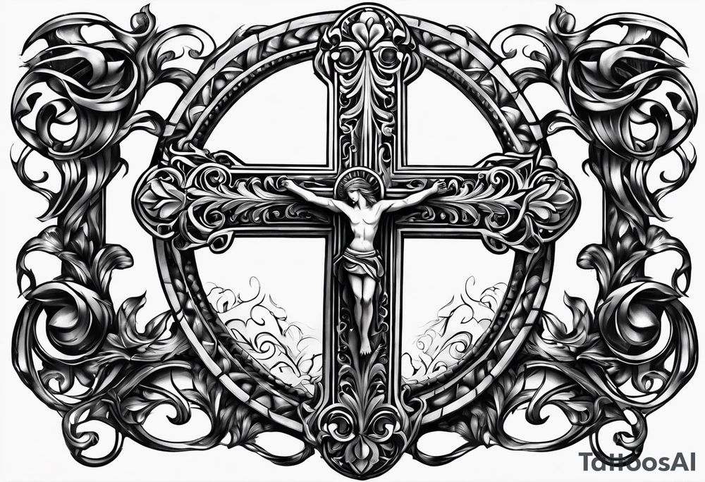 “Let me let them know your name let me let them know the pain” 
Biblical cross tattoo idea