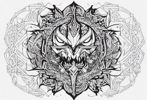 I want a full sleeve berserk cyber sigilism tattoo idea