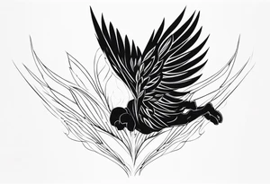 Icarus falling minimalistic tattoo idea