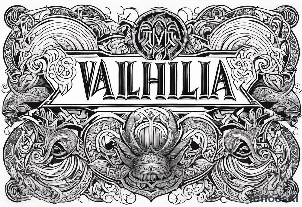 Valhalla viking gods tattoo idea