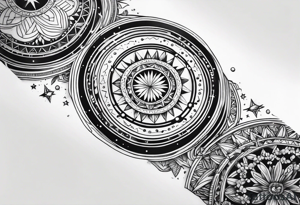 A bracelet tattoo with astronomy theme tattoo idea