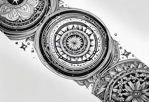 A bracelet tattoo with astronomy theme tattoo idea
