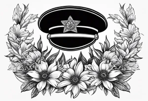 Army captain’s bar with edelweiss flower accents tattoo idea