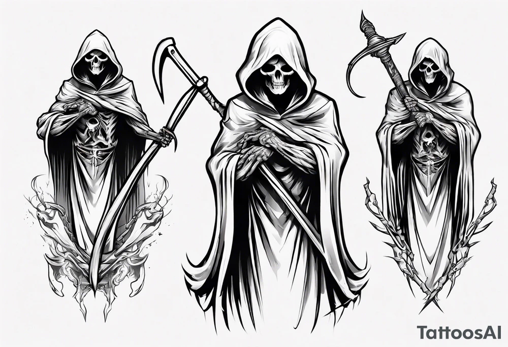 Hooded Reaper Upper Body No Weapon tattoo idea