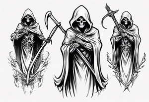 Hooded Reaper Upper Body No Weapon tattoo idea